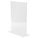Adir T-Shaped Base Sign Holder, Portrait-Style Ad Frame, 8.5 x 11" (12 Pack) - Brand New