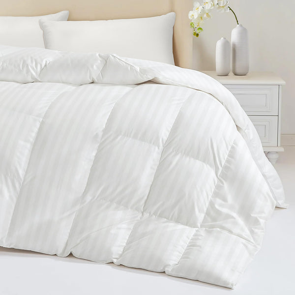 HEYCUZI DOWN FEATHER COMFORTER KING SIZE - ALL SEASON HOTEL DUVET INSERT -WHITE Brand New