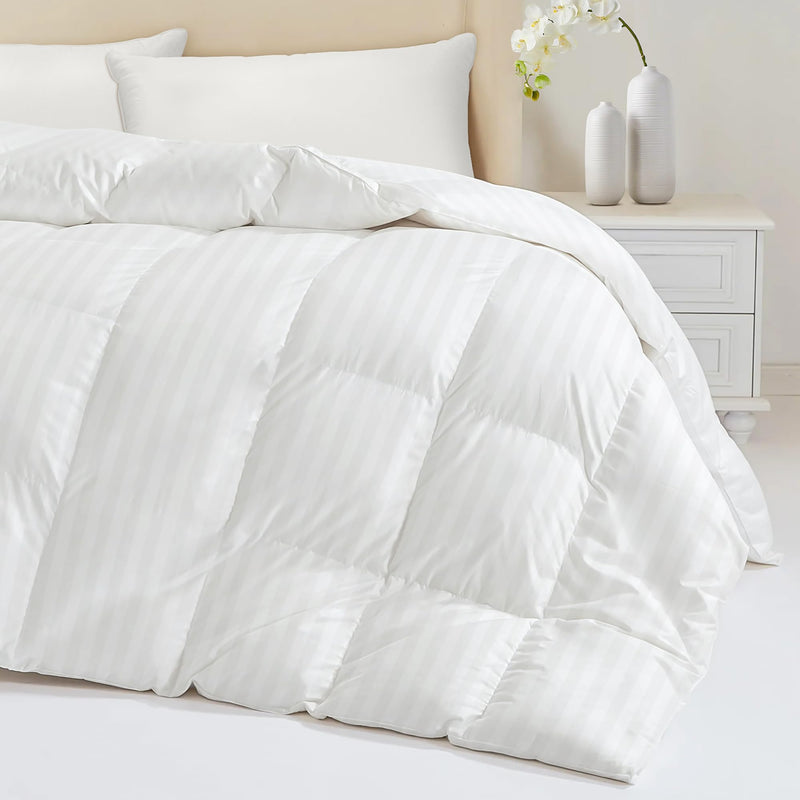 HEYCUZI DOWN FEATHER COMFORTER KING SIZE - ALL SEASON HOTEL DUVET INSERT -WHITE Brand New