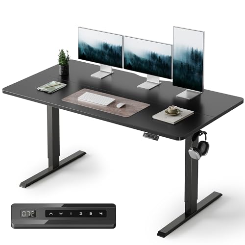 FEZIBO Standing Desk 63×28" Electric Height Adjustable Sit Stand Up - BLACK - Like New