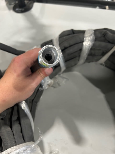 AQUA JOE 1/2 IN. DIA. X 100 FT. XTREME FIBER JACKET GARDEN HOSE - DARK GRAY - Like New