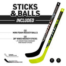 Franklin Sports Mini Hockey Goal Set Indoor Knee Goal 47036K2 - BLK/YELLOW - Like New