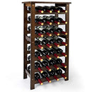 URFORESTIC 28-Bottle Wine Rack Table Top 7-Tier Free Standing (Walnut Stain) - Brand New