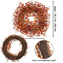 Winlyn Fall Berry Wreath 20" Harvest Door Autumn, Halloween, Thanksgiving Decor - Brand New