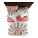 MAINSTAYS 8 PIECE BED IN A BAG COMFORTER SET WITH SHEETS,QUEEN - CORAL MEDALLION - Like New