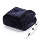 Sunbeam Royal Posh Velvet Heated Throw Electric Blanket 50" x 60" - Admiral Blue - Like New