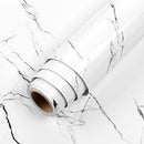 LaCheery Large Wide 36 X 160 Inch Black White Cracked Marble Peel Stick - Brand New