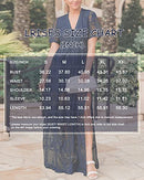 LRISES WOMENS V NECK FLORAL EMBROIDERED LACE WEDDING DRESS, SIZE L, NAVY BLUE - Like New