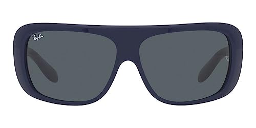 RAY-BAN RB2196 BLAIR RECTANGULAR SUNGLASSES BLUE FRAMES, BLUE LENSES 64MM - BLUE - Like New