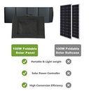 100W Foldable Solar Panel Charger Solar Generator Kit B08834KXJ6 - Black - Like New
