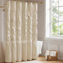 MADISON PARK LAUREL SEMI-SHEER IVORY BATHROOM CURTAIN - IVORY - Like New