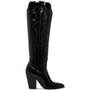 Steve Madden Womens Tessy Leather Cowboy, Western Boots B,M Black 9.5 - Brand New
