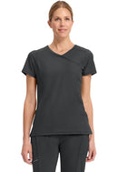 Cherokee Infinity Womens Mock Wrap Scrub Top - 2625A - Size S - Black - Like New