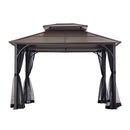 Sunjoy Hardtop Gazebo 10x12ft. Outdoor Steel Frame with Ceiling - Scratch & Dent