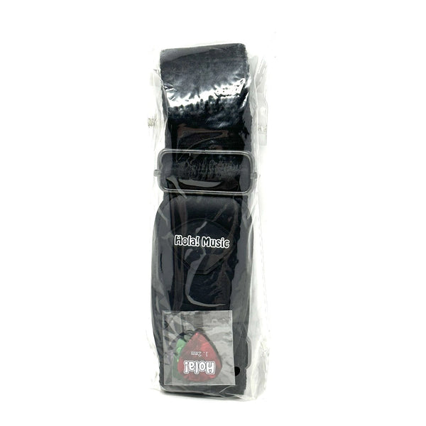 HOLA! MUSIC GUITAR STRAP ACOUSTIC ELECTRIC BASS STRAPS - BLACK - Brand New