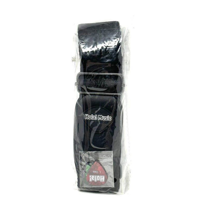 HOLA! MUSIC GUITAR STRAP ACOUSTIC ELECTRIC BASS STRAPS - BLACK - Brand New