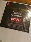 ELEGANT COMFORT LUXURY FITTED SHEET, FITS MATTRESS 18 - 21" - WHITE - Like New