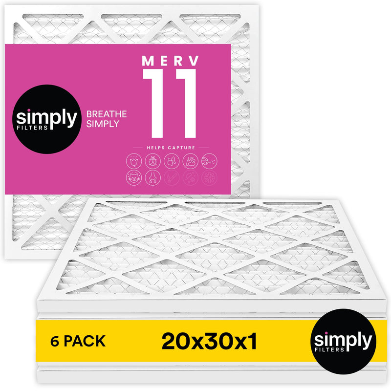 Simply Filters 20x30x1 MERV 11, MPR 1000 Air Filter (6 Pack) - Like New