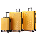 TUCCI ITALY SPETTRO 3-PIECE EXPANDABLE HARDSIDE SPINNER LUGGAGE 20/28/30 YELLOW - Like New