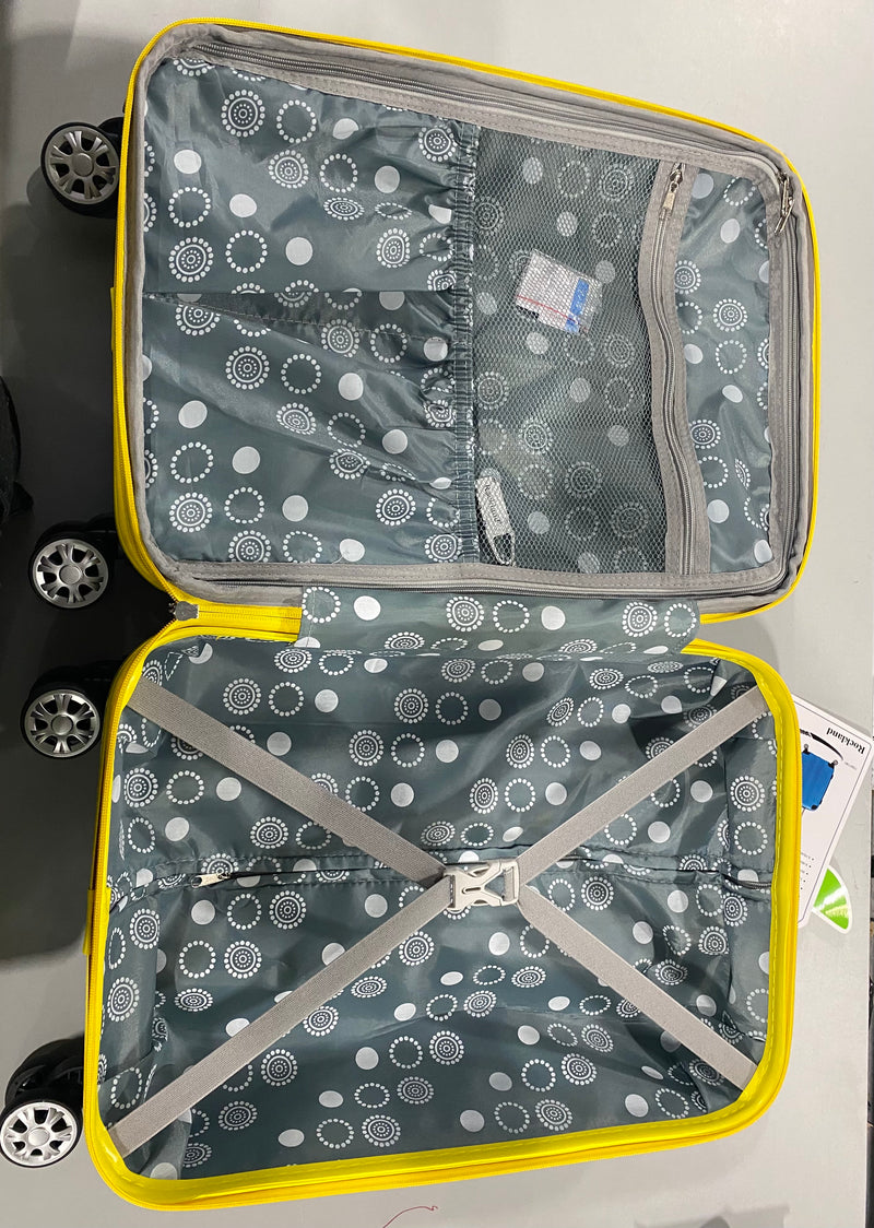 ROCKLAND LONDON HARDSIDE SPINNER WHEEL LUGGAGE, CARRY-ON 20" - NAVY/YELLOW - Brand New