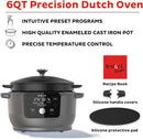 Instant pot DOMC6000 Electric Round Dutch Oven 6-quart 140-0051-01 - Black - Like New