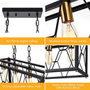 Luburs Rectangle Chandeliers for Dining Room, Black Farmhouse Dining Room Light - Brand New