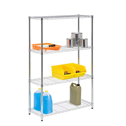 Honey-Can-Do SHF-01906 4-tier chrome shelving unit-250 lbs, 4-Tier - Like New