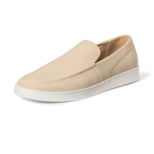 AMAZON ESSENTIALS MEN'S SLIP-ON LOAFER SNEAKERS - SIZE MEN 11 (SAND FAUX SUEDE) - Like New