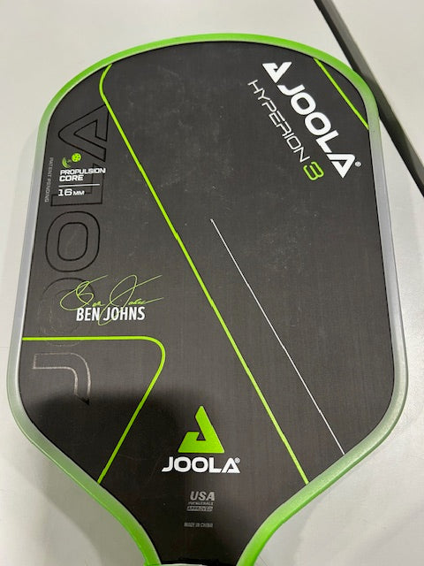 JOOLA 2024 JOOLA BEN JOHNS HYPERION 3 16MM PICKLEBALL PADDLE - GREEN/BLACK - Like New