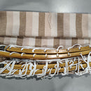 LXOOHY 12FT CURVED QUICK DRY PATIO DOUBLE 2 PERSON HAMMOCK - BEIGE STRIPE - Like New