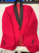 COOFANDY MENS TUXEDO JACKET RED - RED-BLK - SMALL - Brand New