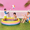 SUN SQUAD 10.63''X4.13''X 15' 3 RING 105GAL ROUND KIDDIE POOL - YELLOW/PINK/NAVY - Like New