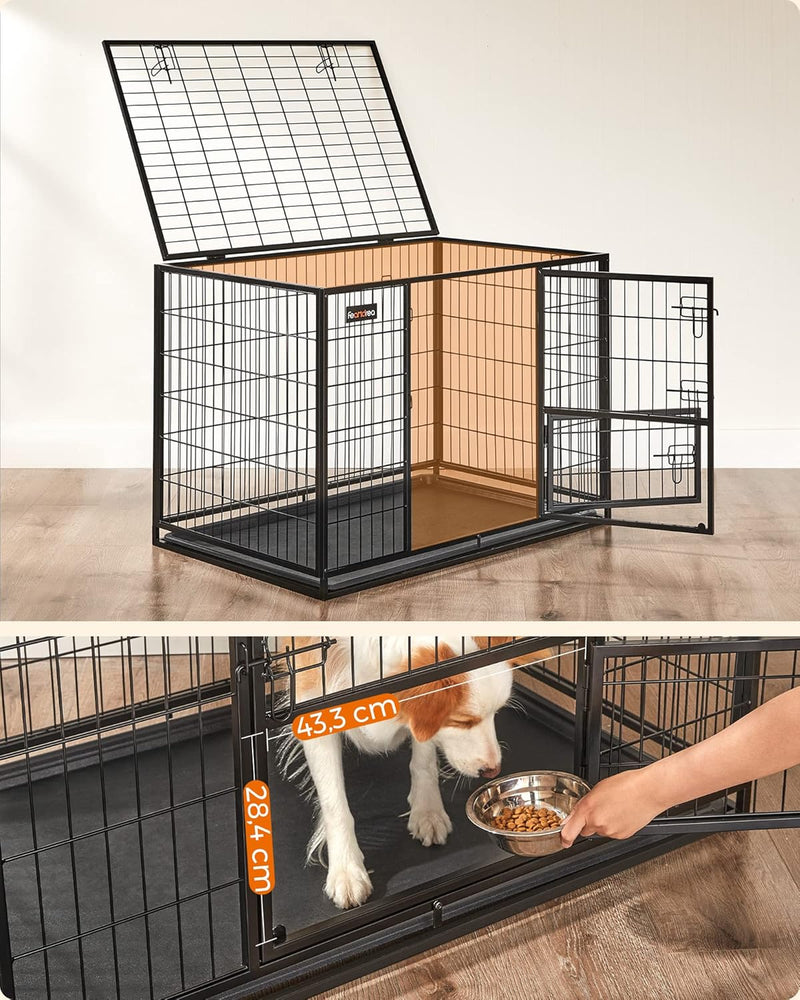 FEANDREA HEAVY DOG CAGE, 107 X 70 X 75 CM FOR LARGE AND MEDIUM DOGS PPD001B01 - Like New
