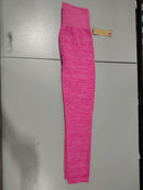SHOSHO WOMEN'S LEGGINGS HIGH WAISTED CROP ACTIVEWEAR - WOMEN L/XL - PINK HEATHER - Like New