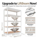 HOMEDANT HOUSE LIFT-BEAM WHITE BOLTLESS HEAVY DUTY GARAGE STORAGE SHELVING - Like New