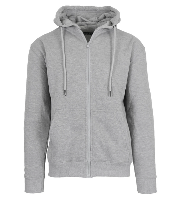 BLUE ICE MEN’S FLEECE-LINED FULL-ZIP HOODIE - SIZE: MEN M - HEATHER GRAY - Brand New