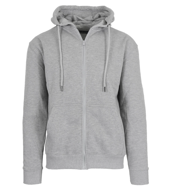 BLUE ICE MEN’S FLEECE-LINED FULL-ZIP HOODIE - SIZE: MEN M - HEATHER GRAY - Brand New