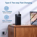 NUXGAL POWER 50000MAH POWER BANK, 18W PD USB-C QUICK CHARGE PORTABLE - BLACK - Like New