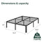 ZINUS VAN 16 INCH METAL PLATFORM BED STEEL SLAT SUPPORT KING FOLDABLE FRAME - Like New