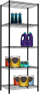 Home Basics Wire Shelving Storage Unit 5 Tier - Black - Like New