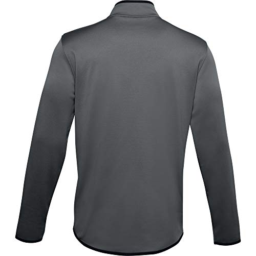 UNDER ARMOUR MEN'S ARMOUR FLEECE 1/2 ZIP T-SHIRT PITCH GRAY/BLACK SIZE SMALL - Brand New