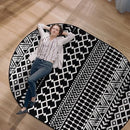 CAMILSON Boho Moroccan Black and White Oval Rug Geometric Diamond 5x7 Area - Brand New