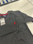 PACIFIC POLO CLUB BLACK MEDIUM LONG SLEEVE T SHIRT - BLACK - Brand New