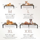 HEEYOO ELEVATED DOG BED, COOLING RAISED PET COT - BROWN - Like New