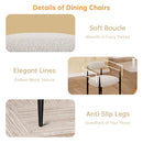 MORDEN FORT MODERN BOUCLE DINING CHAIR, WHITE ARMCHAIR SET OF 2 - WHITE - Brand New