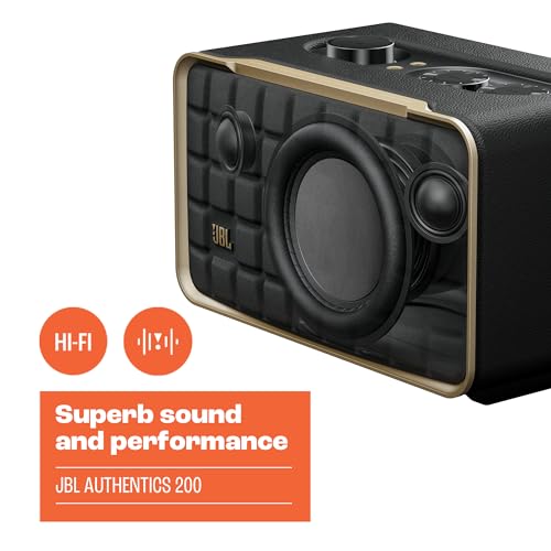 JBL AUTHENTICS 200 RETRO STYLE SMART HOME SPEAKER WI-FI BLUETOOTH BLACK - Like New