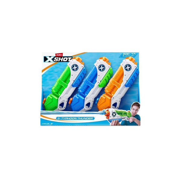 ZURU XSHOT WATER TYPHOON THUNDER TOY WATER BLASTER 3 PACK BY ZURU - MULTI - Brand New