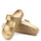 BIRKENSTOCK WOMEN ARIZONA SHEARLING SANDALS SIZE 8 EU W39 GLAMOUR GOLD - Like New