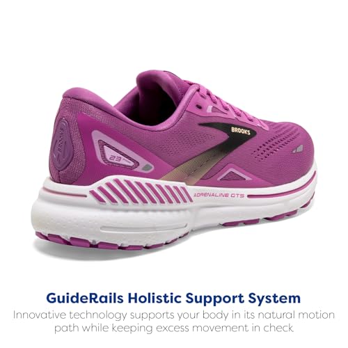 BROOKS WOMEN’S ADRENALINE GTS 23 RUNNING SHOE - ORCHID/BLACK/PURPLE - SIZE 6.5 - Like New