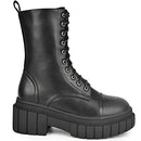 READYSALTED Women's Ankle Low Heel Platform Combat Biker Boots HONGO2-BK Size 9 - Brand New